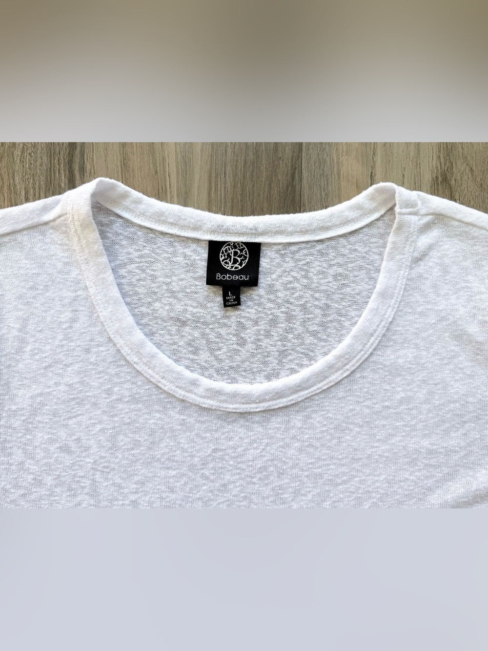 Bobeau White Side-Tie Top Size L - Picture 2 of 4